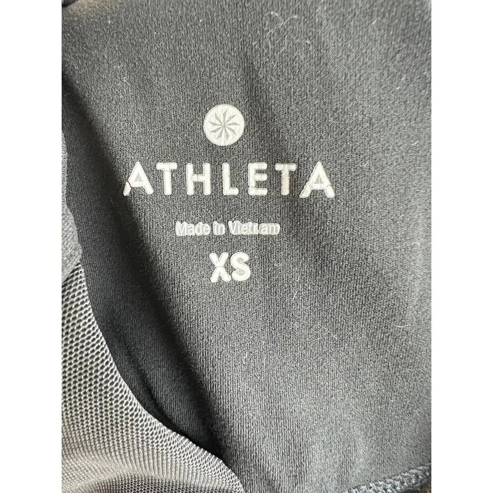 Athleta Black Powervita High Rise Peekaboo 7/8 Tight Size XS